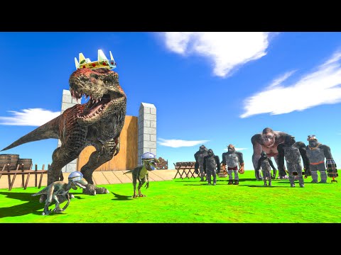 Primate Neighbors attack King T-Rex's House - Animal Revolt Battle Simulator