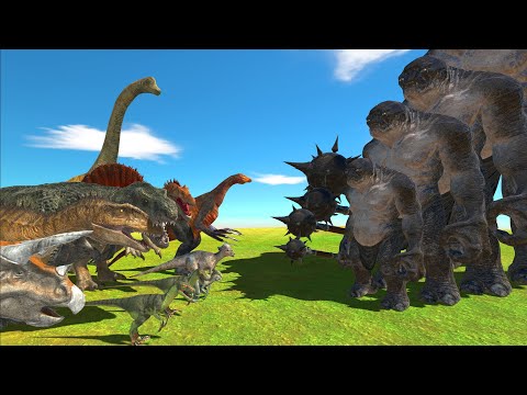 All Dinosaurs VS Cave Troll Deluxe Is Growing - Animal Revolt Battle Simulator