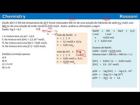Acafe 2017 2 Medicina - Q40 Neutralização e pH