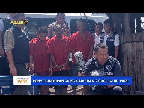 POLDA SUMUT BONGKAR PENYELUNDUPAN 30 KG SABU &amp; 2.000 LIQUID VAPE DARI MALAYSIA