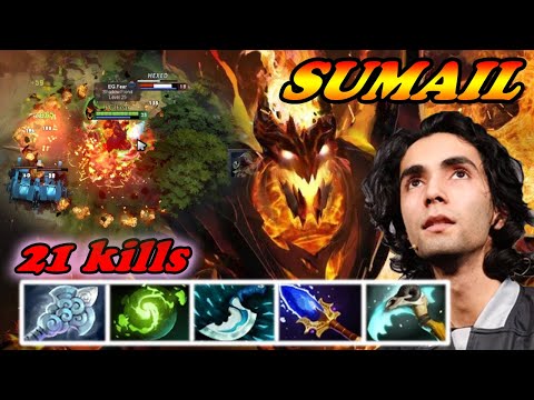Sumail Shadow Fiend mid total ownage 21 kills next level combo | Dota 2 Pro Gameplay