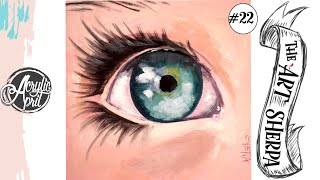Eye Easy loose step by step art lesson  Acrylic April day #22