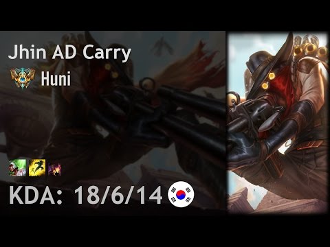 Jhin AD Carry vs Caitlyn - Huni - KR Challenger Patch 6.21