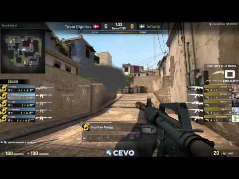 Team Dignitas vs Infinity Game 1 (CEVO-P CS:GO Season 8) - Helium & Launders