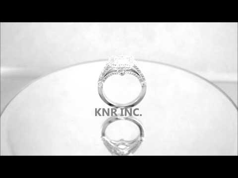 18K WHITE GOLD CUSHION CUT DIAMOND ENGAGEMENT RING BEZEL SET 1.89CTW - KNR INC- 361