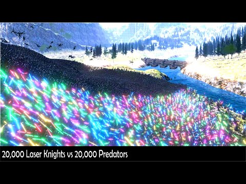 All-out battle, Laser Knights vs Predators | Ultimate Epic Battle Simulator | UEBS
