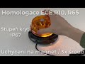 LED maják 12/24V - oranžový / 12x1W LED / ECE R65 / magnet (ø 145x77mm) - Video Youtube