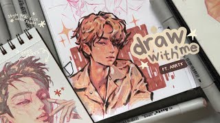 draw with me : using ARRTX alcohol markers ⋆☕︎˖