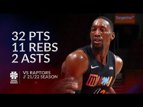 Bam Adebayo 32 pts 11 rebs 2 asts vs Raptors 21/22 season