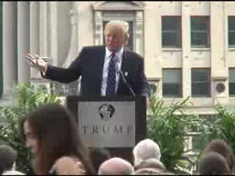 Donald Trump at Trump Tower topping off party