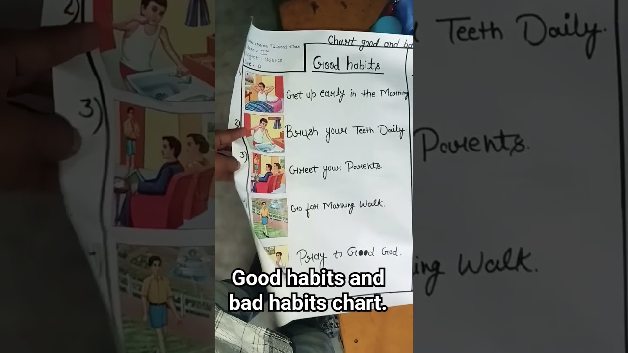 Good habits and bad habits chart.