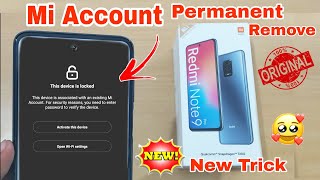 Redmi Note 9 Pro Remove Mi Account || Forgot Password Mi Account || Permanent Remove Mi Account 💯😀