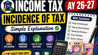 Incidence of tax| Income tax AY 2026-27| With Problem and Solution | Bcom | Mcom |