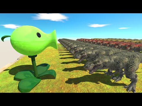 Peashooter vs 999 T-rex - Animal Revolt Battle Simulator