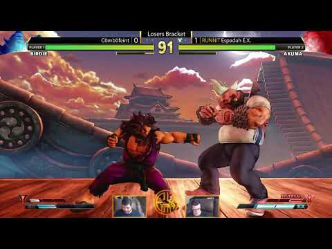 C0mb0feint (Birdie) vs. RUNNIT | Espadah E.X. (Akuma) - Runnit at the Dojo 11 - Street Fighter V