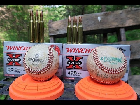 308 vs 30-06 - shooting baseballs!!!