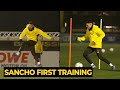 Sancho scored goal and showcased his skills during FIRST TRAINING with Dortmund | Man United News