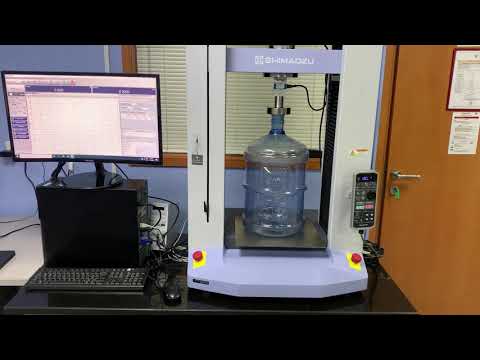 5 Gallon water Bottle Compression Testing - Shimadzu Autograph AGSX Universal Test Systems