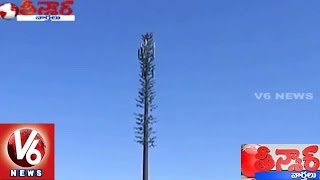 Reliance Innovative 4G Cell Towers in AP | Resembles a Coconut Tree | Teenmaar News - V6 News