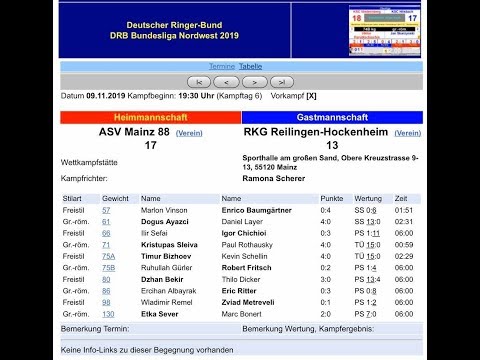 ASV Mainz 88 - RKG Reilingen- Hockenheim 09.11.2019