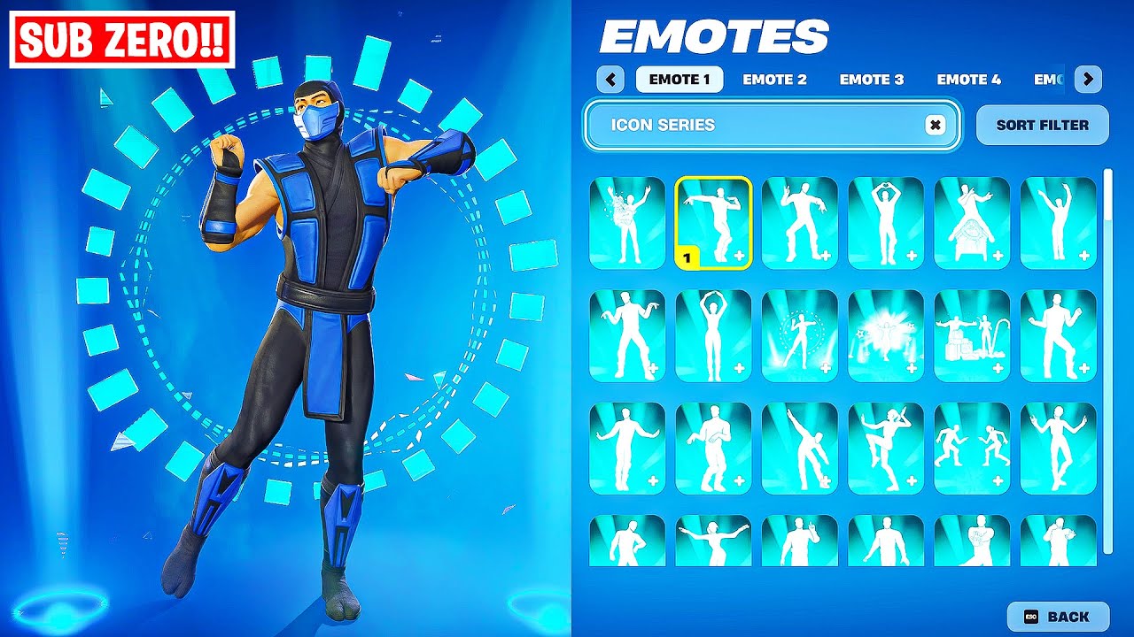 ALL FORTNITE ICON SERIES DANCES & EMOTES (SUB ZERO)