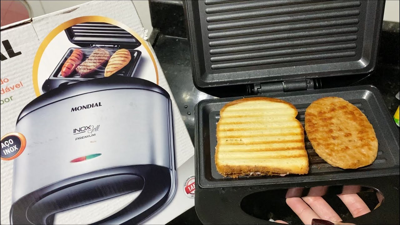 Miniatura da avaliação em vídeo de Grill e Sanduicheira MONDIAL S-07 800W 110V Preto