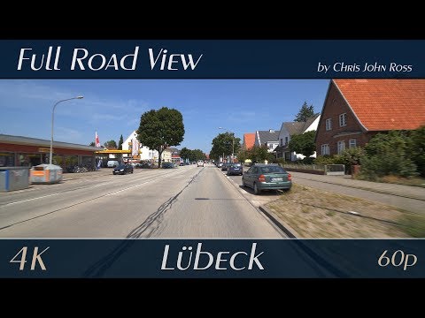 Lübeck, Germany: St. Jürgen - Ratzeburger Allee - 4K (UHD/2160p/60p) Autofahrt / Car Ride Video