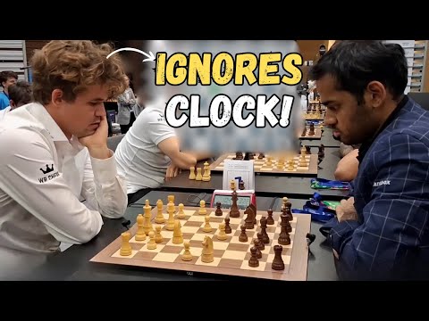 When Magnus Carlsen Ignored Clock in a Blitz Game Against Arjun Erigaisi