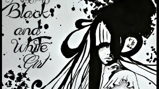 Speed Painting - Abstract Black and White Girl