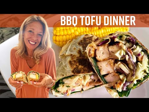 BBQ Tofu Dinner & Easy Vegan Coleslaw Recipe| Kathy's Vegan Kitchen