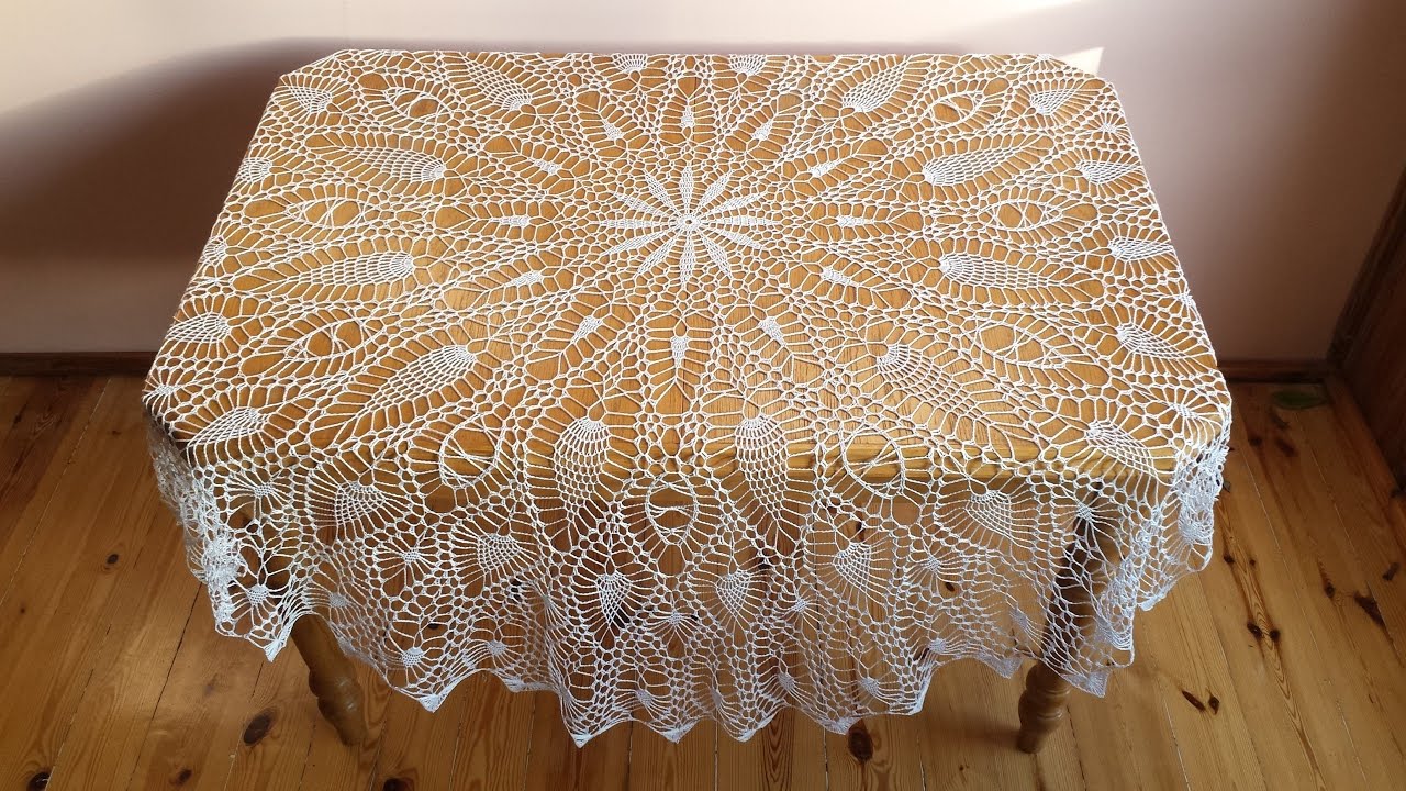 Obrus na szydełku krok po kroku, duży obrus na szydełku 200 cm jak zrobić 4/5
