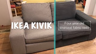4-Year Review: Reupholstering My IKEA Kivik Loveseat with New Fabric