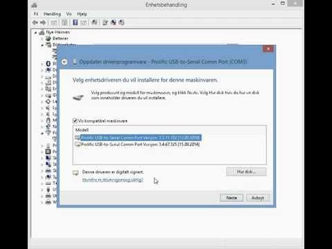 Prolific USB to Serial driver for Windows 8.1