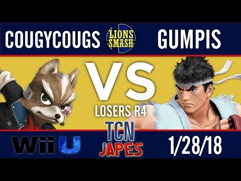 TCNJapes 4 - CougyCougs (Fox, Bayonetta) vs MHG | Gumpis (Bayonetta, Ryu) - Smash 4 Losers R4