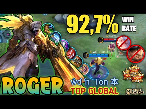 92,7% WINRATE AGGRESSIVE ROGER, ROGER BEST BUILD 2023, Top Global ROGER Gameplay - Mobile Legends