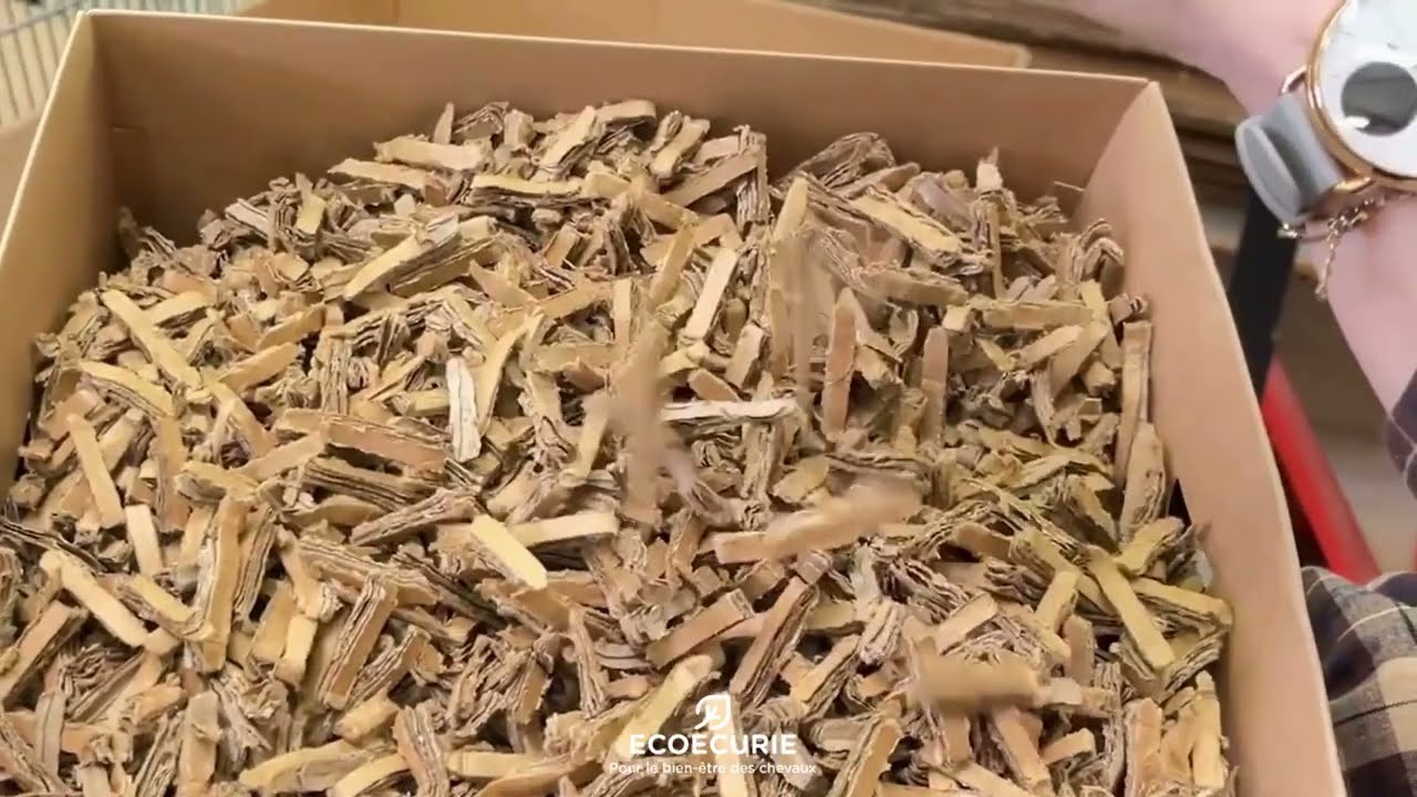 Litière copeaux de carton recyclé pour chevaux