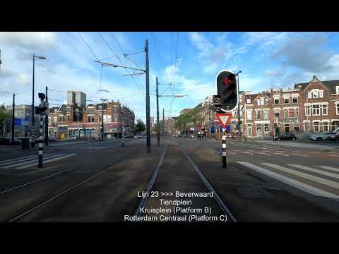 Cab ride RET tram 23 Route Mei 2020 Marconiplein - Beverwaard