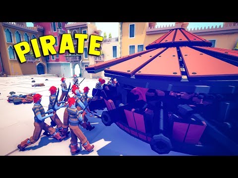 Da Vinci Tank Vs Pirate Units - TABS Modded Gameplay