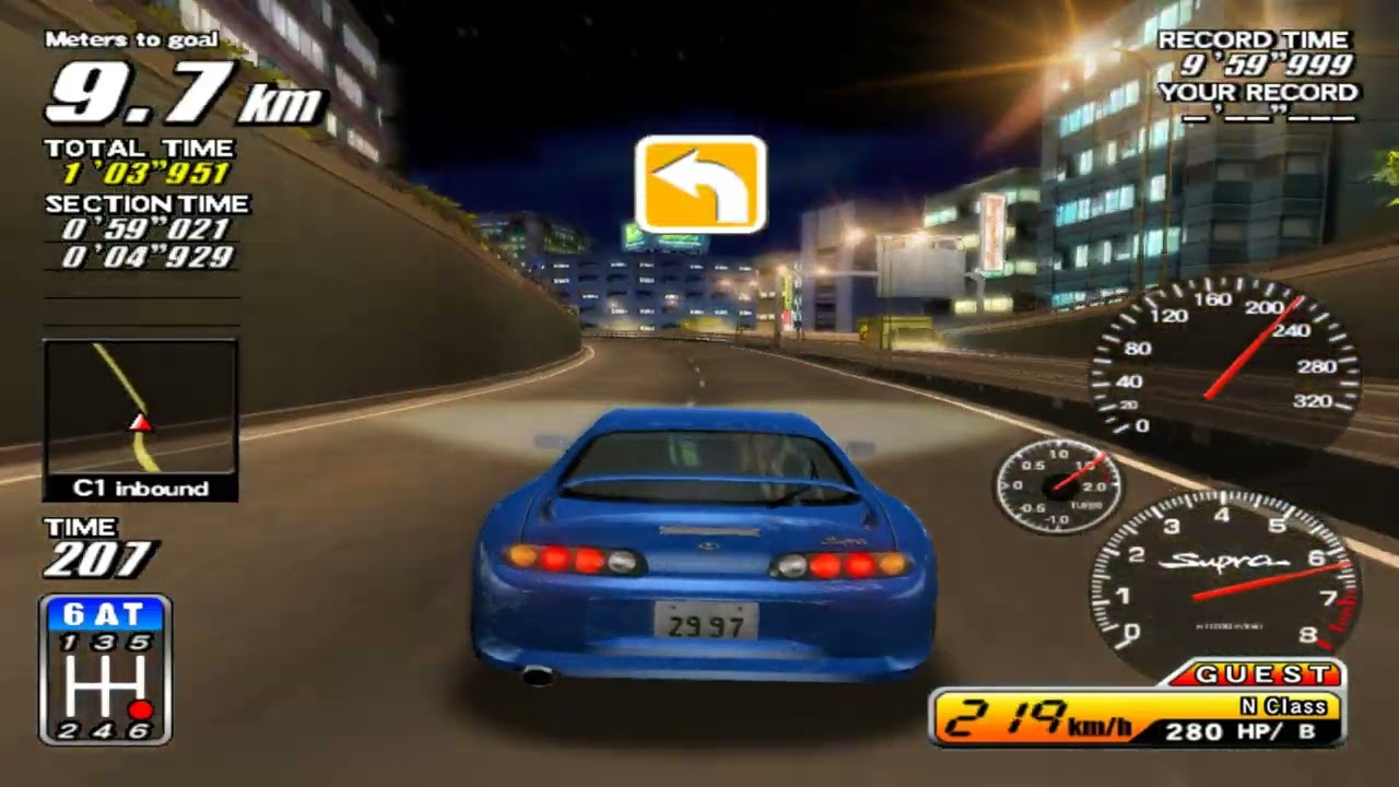 WANGAN MIDNIGHT MAXIMUM TUNE 1 - CHIHIRO - CXBXR - TOYOTA SUPRA - TIME TRIAL - C1 INBOUND 4K UK