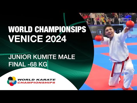 JUNIOR KUMITE MALE -68 KG FINAL | A. TONIOLO (ITA) VS A. MOHAMED (EGY) | WORLD KARATE FEDERATION