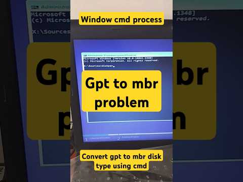 How to convert GPT to MBR disk type during window installation #cmd #windows #shortcutkeys