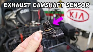 EXHAUST CAMSHAFT POSITION SENSOR REPLACEMENT LOCATION REMOVAL KIA SORENTO, KIA SPORTAGE