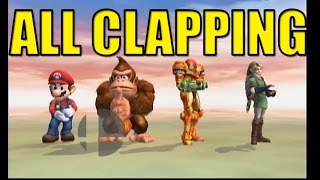 Smash Bros Brawl: All Clapping Animations (No Contest Screen)