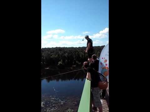 Šuolis nuo "Trijų Mergelių" tilto/bungee jumping from brige Trys Mergeles in Kaunas