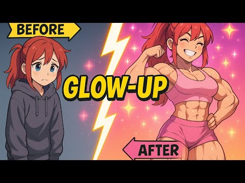 Female muscle growth anime | From invisible to BEAST 💪🏼 #womenwholift #femalebodybuilding