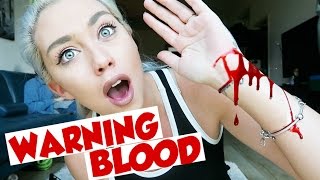 SO MUCH BLOOD! I cut myself while filming a PO Box Unboxing! | NICOLE SKYES