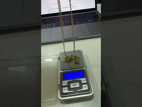 Pesando corrente de ouro 18k em balança de precisão. Peso de 15,5 gramas. #ouro #joias #ouro18k