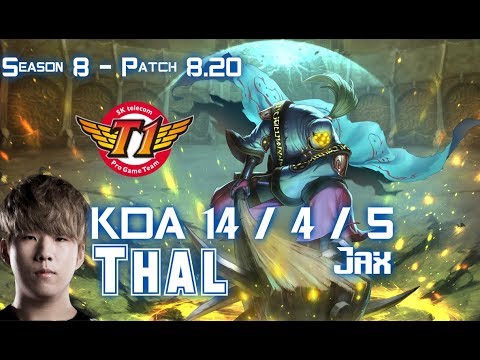 SKT T1 Thal JAX vs XIN ZHAO Jungle - Patch 8.20 KR Ranked