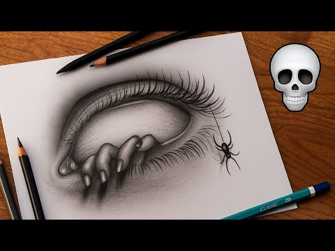 Creepy Drawing / Creepy Eye Drawing Tutorial / Scary Drawing / how to draw creepy eyes