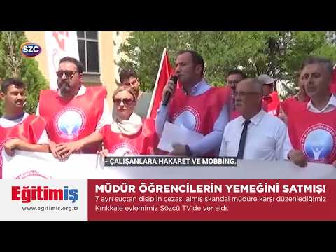 7 ayrı suçtan disiplin işlemi yapılmış skandal müdürle ilgili yaptığımız eylem Sözcü TV’de yer aldı. | EĞİTİM İŞ